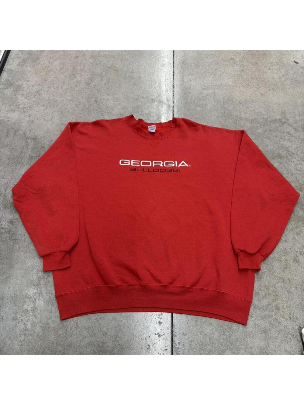 vintage university of georgia bulldogs collegiate red crewneck size xxl